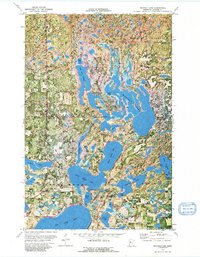 Download a high-resolution, GPS-compatible USGS topo map for Mantrap Lake, MN (1991 edition)