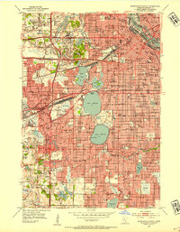 Download a high-resolution, GPS-compatible USGS topo map for Minneapolis South, MN (1954 edition)