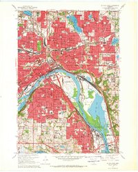 Download a high-resolution, GPS-compatible USGS topo map for St Paul East, MN (1969 edition)