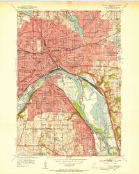 Download a high-resolution, GPS-compatible USGS topo map for St Paul East, MN (1953 edition)