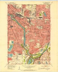 Download a high-resolution, GPS-compatible USGS topo map for St Paul West, MN (1953 edition)