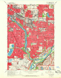 Download a high-resolution, GPS-compatible USGS topo map for St Paul West, MN (1969 edition)