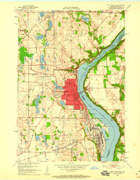 1951 Map of Stillwater, MN, 1959 Print