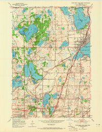 1952 Map of White Bear Lake West, 1965 Print