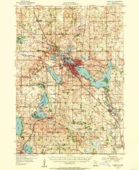 1954 Map of Albert Lea, MN, 1956 Print