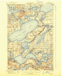 1914 Map of Battle Lake, MN, 1944 Print