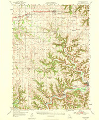1954 Map of Lewiston, MN, 1974 Print