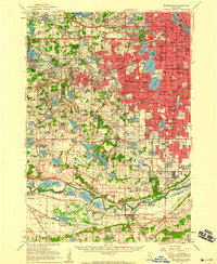 preview thumbnail of historical topo map of Minneapolis, MN in 1954