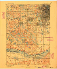 1901 Map of Minneapolis, 1909 Print