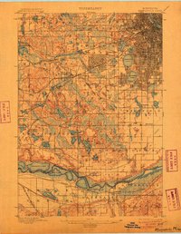 1901 Map of Minneapolis, 1905 Print