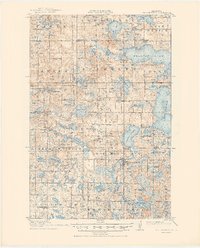1917 Map of Pelican Rapids, MN, 1949 Print