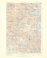 1917 Map of Pelican Rapids, MN, 1925 Print