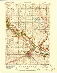 1952 Map of Redwood Falls, 1954 Print