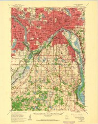 preview thumbnail of historical topo map of St. Paul, MN in 1951