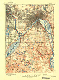 preview thumbnail of historical topo map of St. Paul, MN in 1896