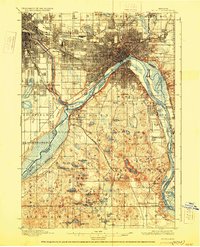 preview thumbnail of historical topo map of St. Paul, MN in 1896