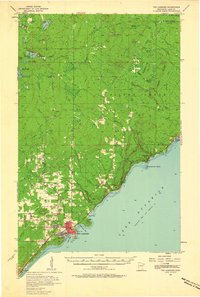 1957 Map of Two Harbors, MN, 1958 Print