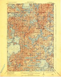 1915 Map of Vergas, MN, 1936 Print