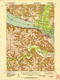 1951 Map of Wabasha, MN, 1953 Print