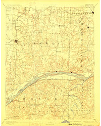 1890 Map of Chamois, 1910 Print