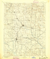 preview thumbnail of historical topo map of Harrisonville, MO in 1894