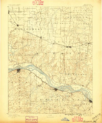 1890 Map of Hermann, 1896 Print