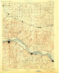 1890 Map of Hermann, 1913 Print