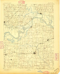 1892 Map of Marshall, 1896 Print