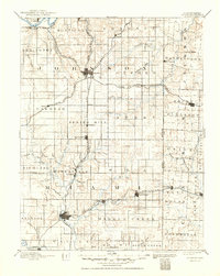 1893 Map of Olathe, 1950 Print