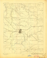1886 Map of Springfield, 1896 Print