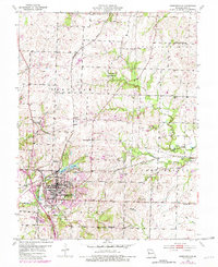 1954 Map of Harrisonville, MO, 1982 Print