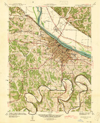 1939 Map of Jefferson City, MO, 1940 Print