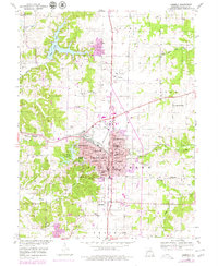 1953 Map of Moberly, MO, 1979 Print
