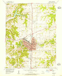 1953 Map of Moberly, MO, 1955 Print