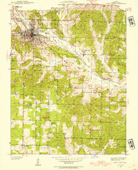 1938 Map of West Plains, 1954 Print