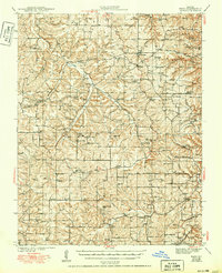 1943 Map of Bado, 1950 Print