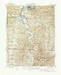 preview thumbnail of historical topo map of Benton County, MO in 1945