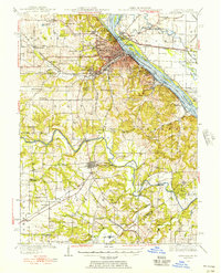 1936 Map of Hannibal, MO, 1956 Print