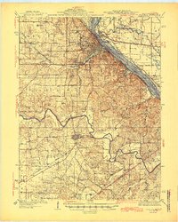 preview thumbnail of historical topo map of Hannibal, MO in 1945