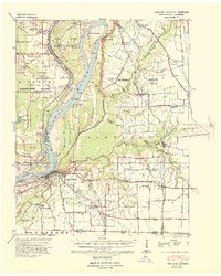 1939 Map of Cayce, KY, 1947 Print