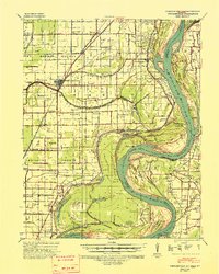 1939 Map of Portageville, 1941 Print
