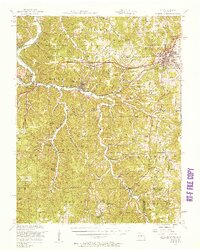 1951 Map of Rolla, MO, 1958 Print