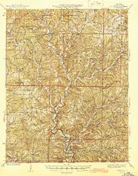 preview thumbnail of historical topo map of Ozark County, MO in 1945