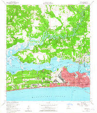 1954 Map of Biloxi, MS, 1965 Print
