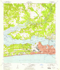 1954 Map of Biloxi, MS, 1958 Print