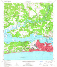 1954 Map of Biloxi, MS, 1966 Print