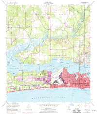 1954 Map of Biloxi, MS, 1971 Print