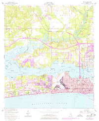 1954 Map of Biloxi, MS, 1978 Print