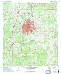Download a high-resolution, GPS-compatible USGS topo map for Brookhaven, MS (1974 edition)