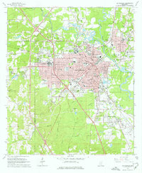1964 Map of Hattiesburg, MS, 1976 Print